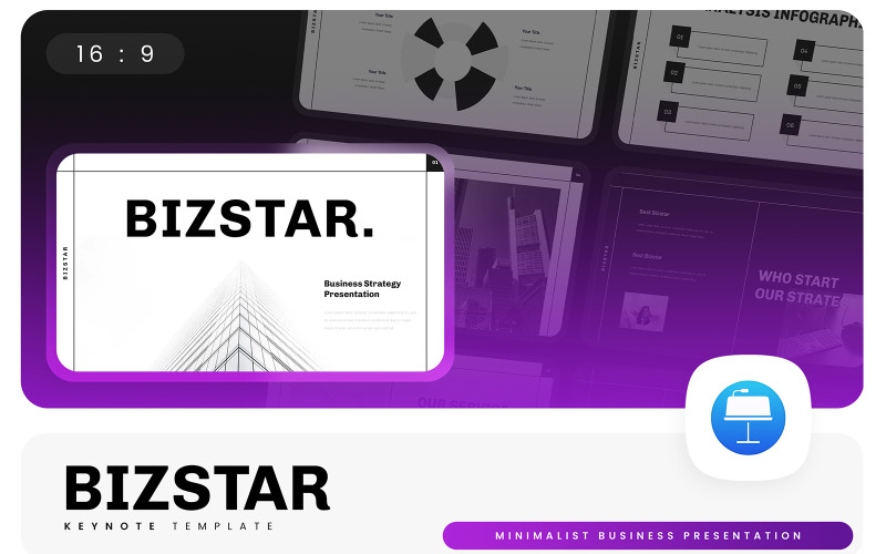 Bizstar – Шаблон минималистского делового доклада