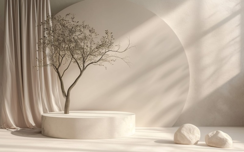 Dřevěné pódium pro prezentaci produktů Boho Style 03