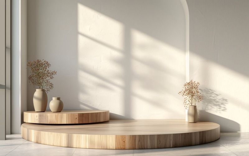 Dřevěné pódium pro prezentaci produktů Boho Style 15