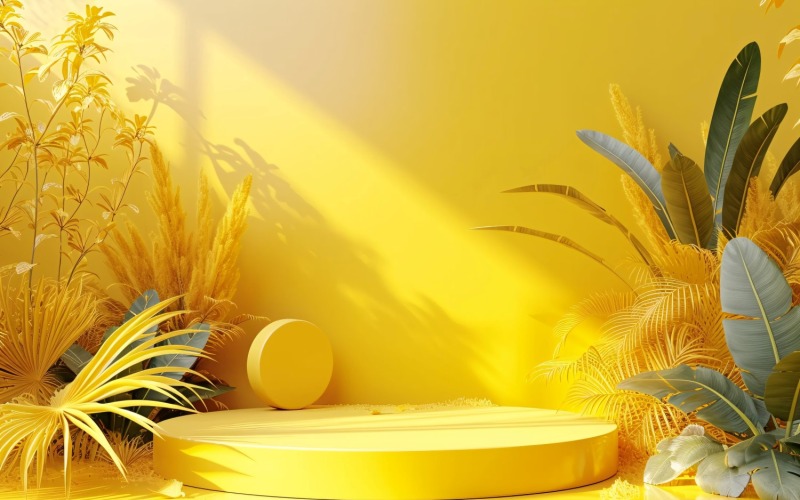 Pódio para Apresentação de Produtos com Folhas Plantas 60
