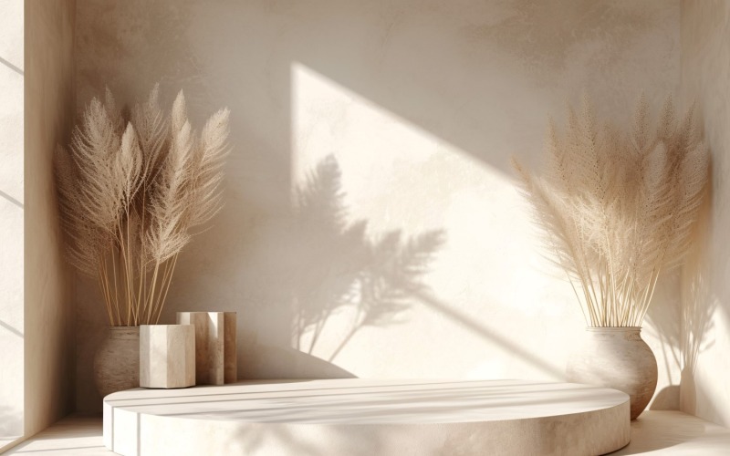 Träpodium för produktpresentation Boho Style 02