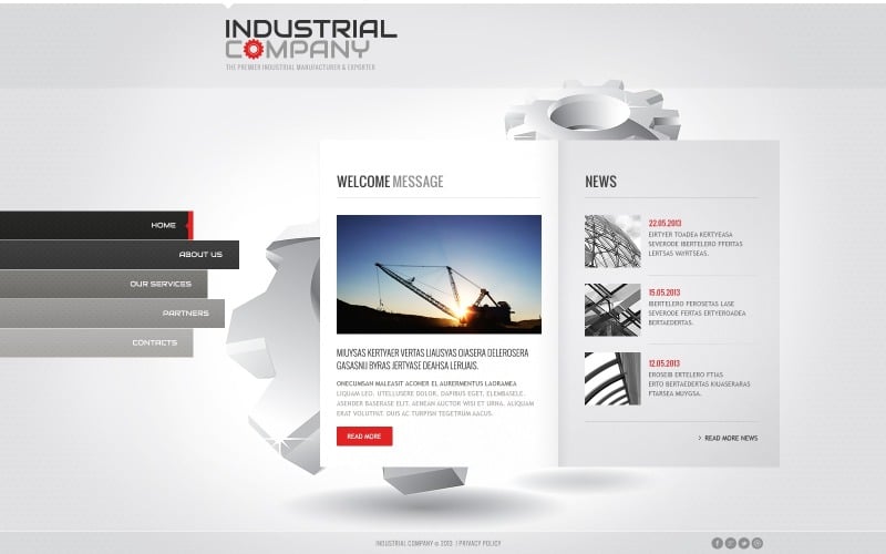 Industrial Website Template #44296 TemplateMonster