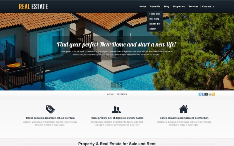 белый недвижимость wordpress тема
