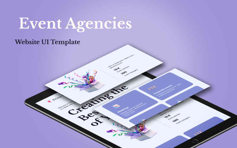 Prime Moments – Minimalistische Website-UI-Vorlage für Eventagenturen