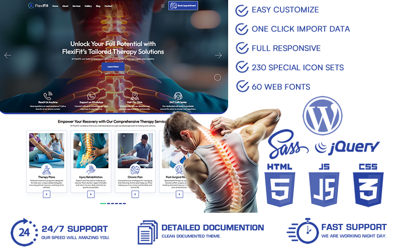 FlexiFit – Thème WordPress pour la physiothérapie