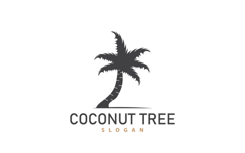 Hindistan Cevizi Ağacı Logosu Palmiye Ağacı Bitkisi V13