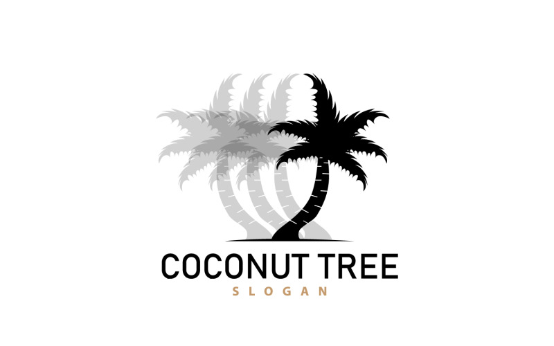 Hindistan Cevizi Ağacı Logosu Palmiye Ağacı Bitkisi V16