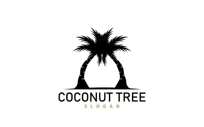 Kokosnootboom Logo Palmboom Plant V12