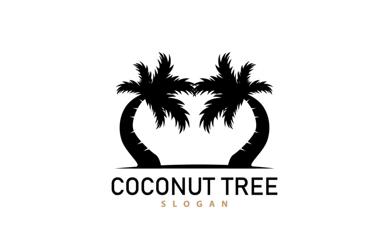 Logo de cocotier, plante de palmier V6