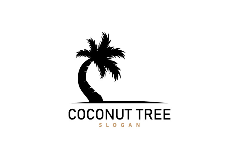 Logotipo de coqueiro Palmeira Planta V5