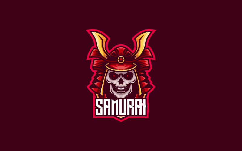 Samurai Skull E-Sport e logotipo esportivo