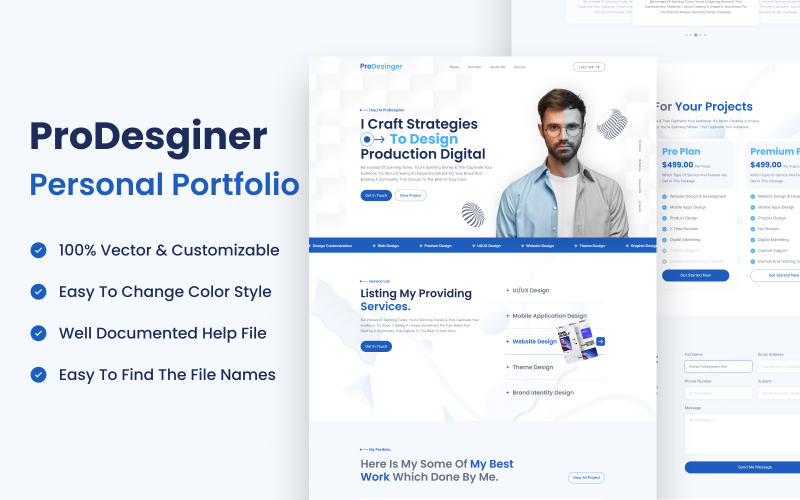 Víceúčelové osobní portfolio ProDesigner
