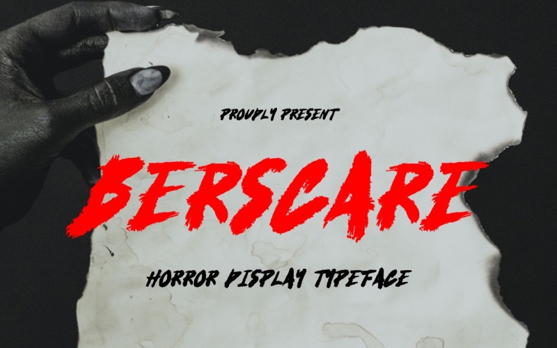 Berscare - Brush Horror-lettertype