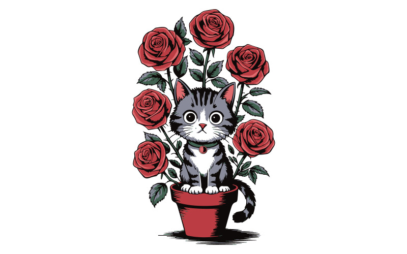 Vektorové ilustrace roztomilé šedé kočky