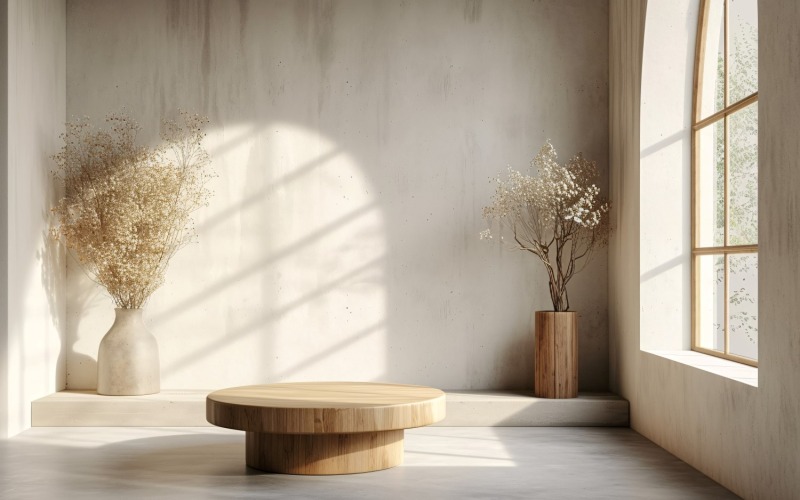 Podio in legno per presentazione prodotti stile Boho 233