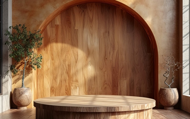 Podium en bois pour présentation de produits Boho Style 246