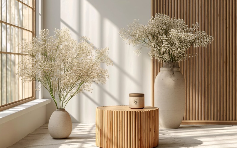 Podium en bois pour présentation de produits Boho Style 248