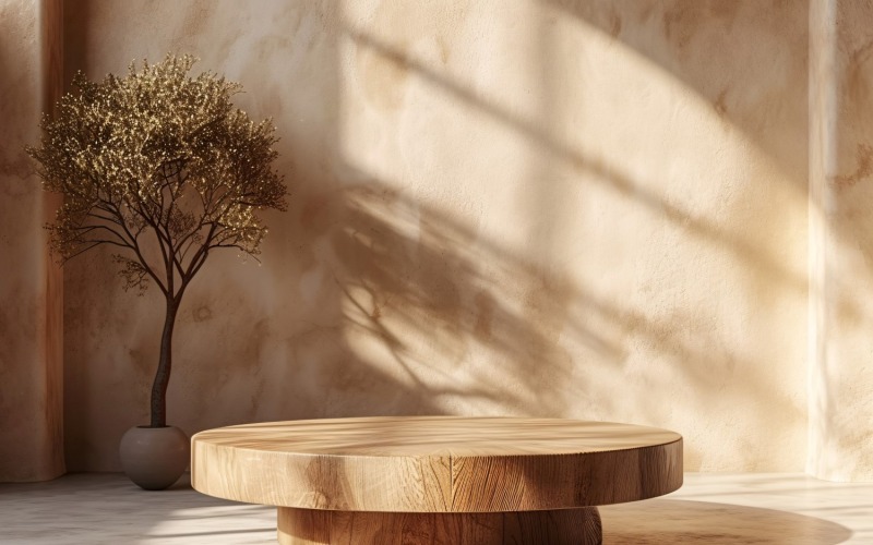 Träpodium för produktpresentation Boho Style 213