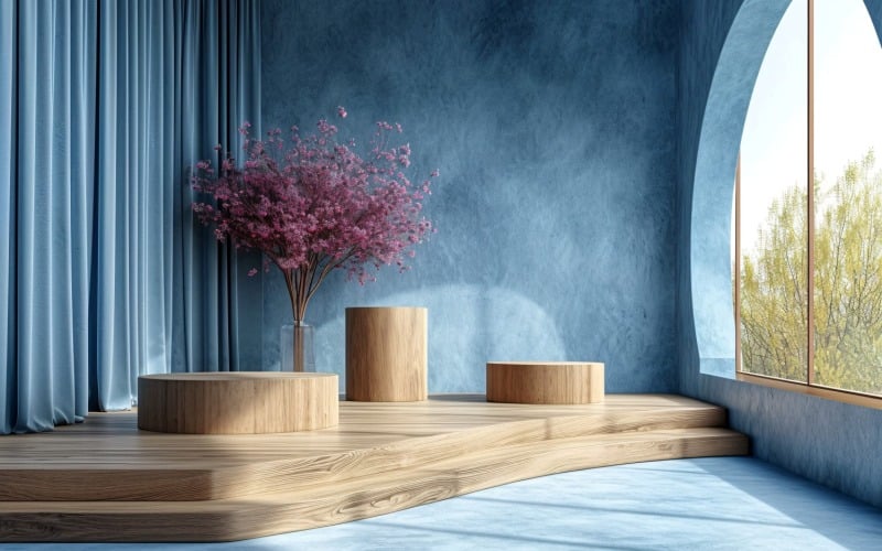 Ürün Sunumu İçin Ahşap Podyum Boho Stili 280