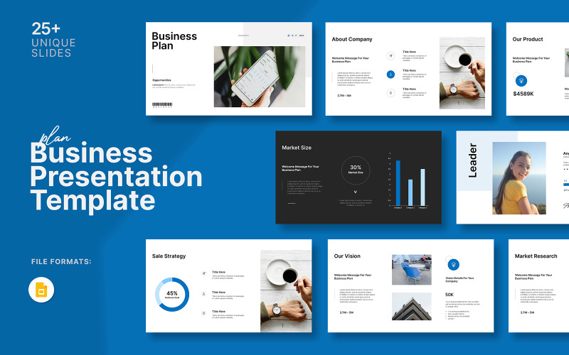 Zakelijk plan slimme Google Slide-presentatiesjabloon