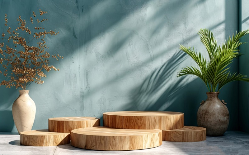 Houten podium voor productpresentatie Boho-stijl 342