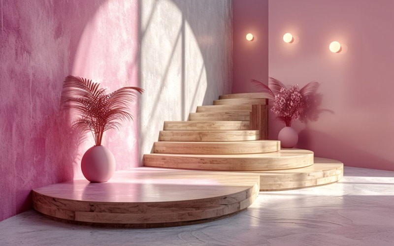 Podium en bois pour présentation de produits Boho Style 337