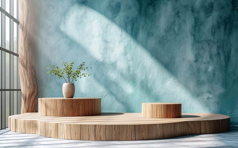 Présentoir de produits cosmétiques sur socle en bois 324