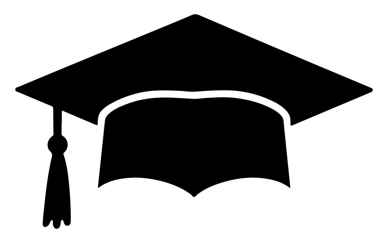 Silhouette del cappello dell'istruzione superiore