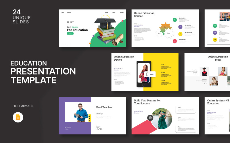 La mejor plantilla de Google Slide sobre educación en línea