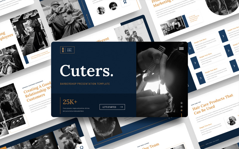 Cuters - 理发店 PowerPoint 模板