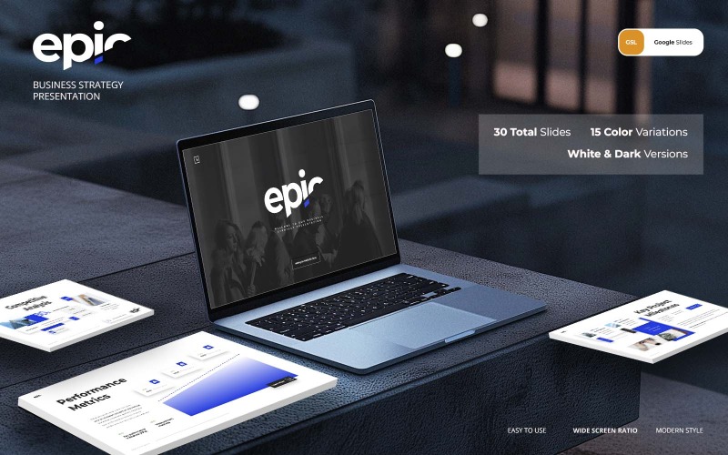 Epic – Modèle de diapositives Google sur la stratégie commerciale