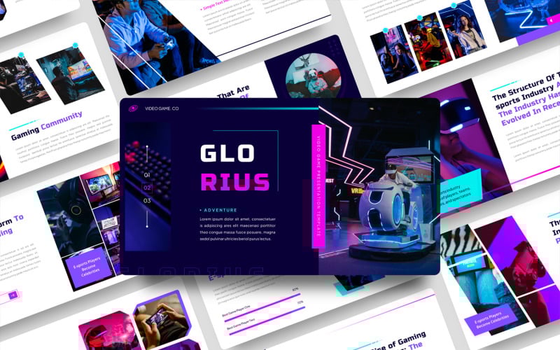 Glorius - Modello di PowerPoint per videogiochi