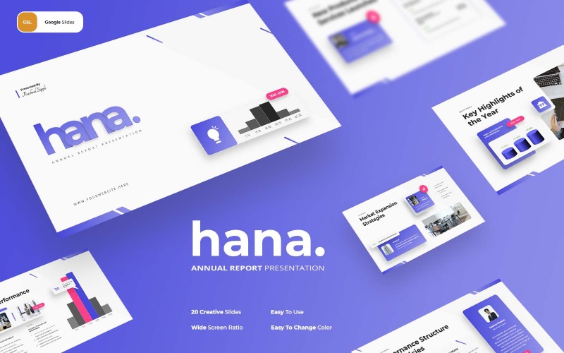 Hana - Raport roczny Szablon Google Slides
