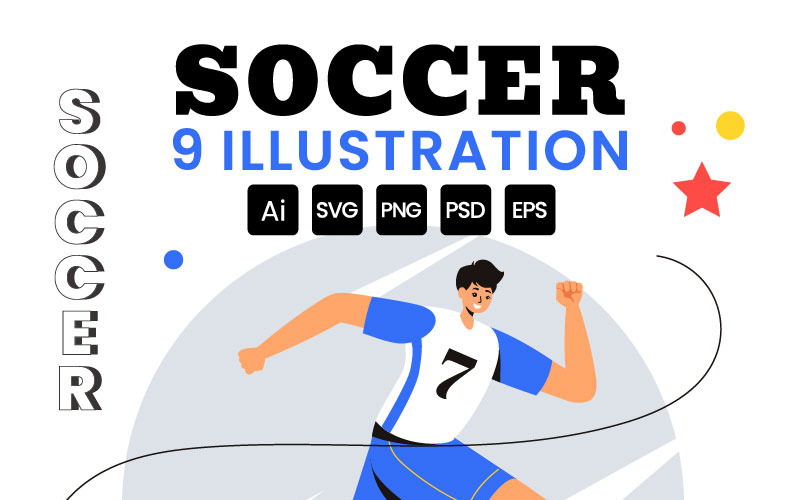 9 Fußball-Sport-Illustration