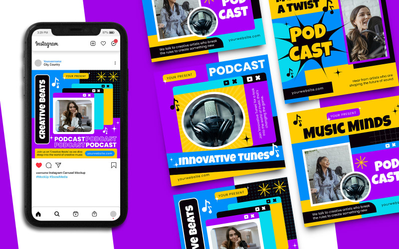 Modello di post di podcast Instagram 5