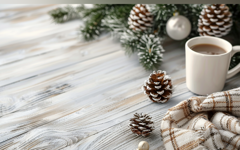 Festliga höstlöv Kopp kaffe Tekannor Träbord. 111