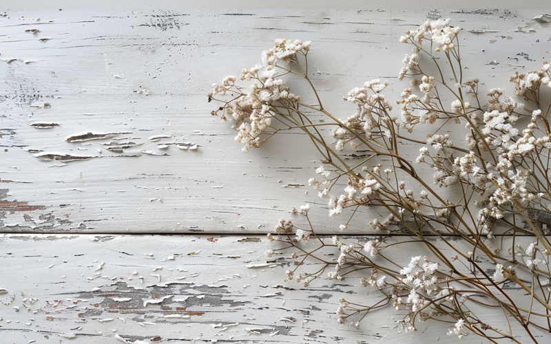 Feuilles de table en bois rustique blanc festives d'automne Branches 94