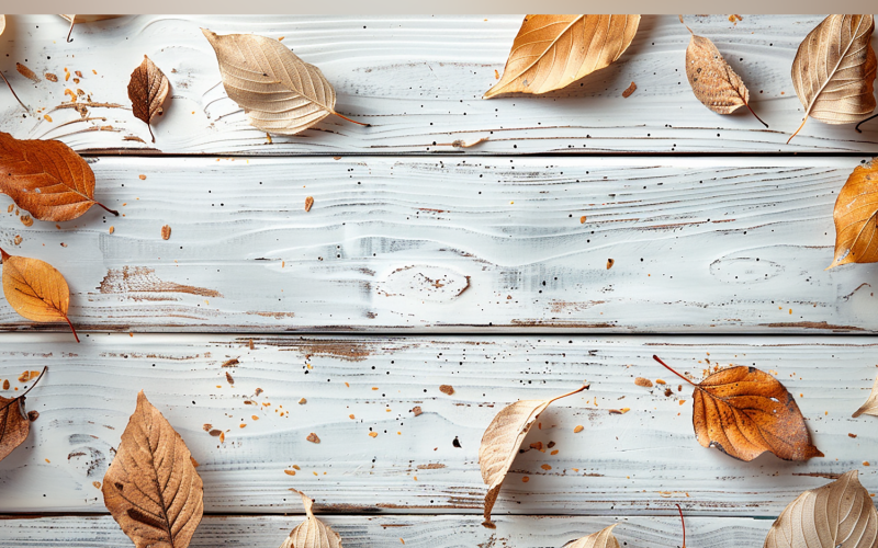 Святковий осіннє листя білі сільський дерев'яний стіл 103