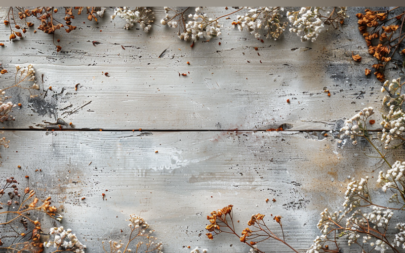 Branches de fleurs de table en bois rustique blanc d'automne festif. 147