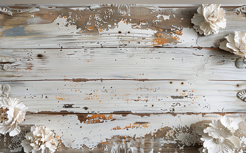 Feestelijke herfstbloemen Witte rustieke houten tafel. 175