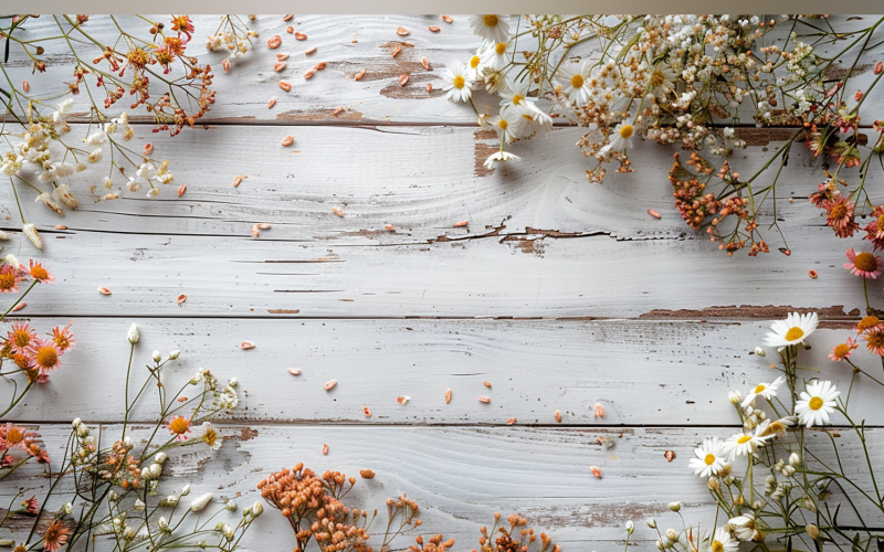 Festlig höst Vit Rustik Träbord Blommor Grenar. 151