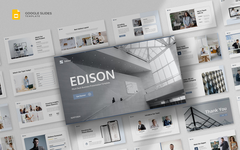 Edison – Pitch Deck-Vorlage für Google Slides