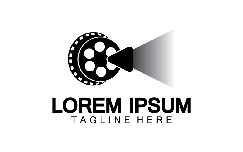 Film oynatıcı film logosu simge vektör şablonu sürüm v7