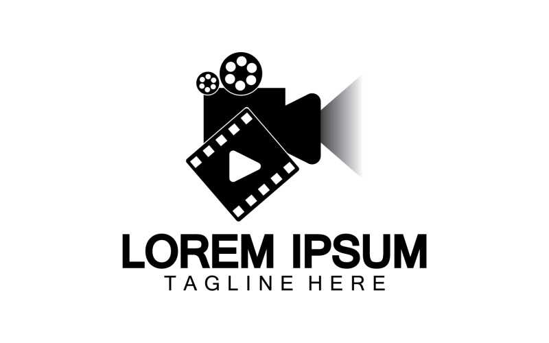 Filmlejátszó film logó ikon vektoros sablon verzió v3