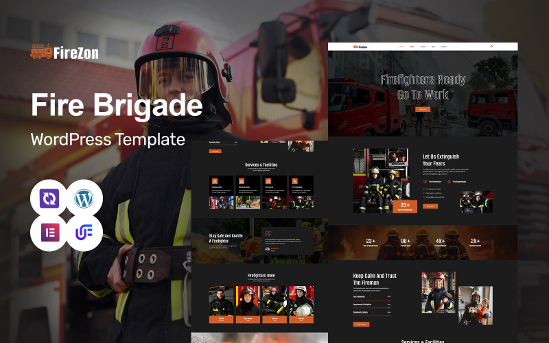 Fire Zon - Thème WordPress Elementor pour le service d'incendie et la sécurité
