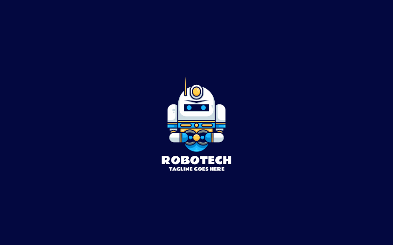 Návrh loga robota jednoduchého maskota 1