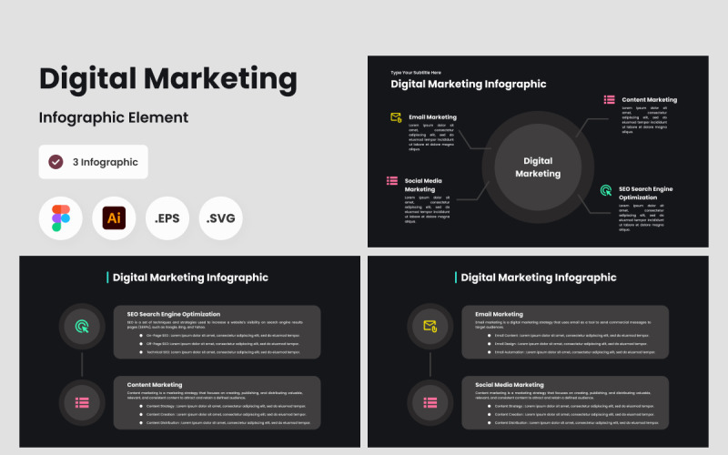 Digital marknadsföring Infographic Mall V2