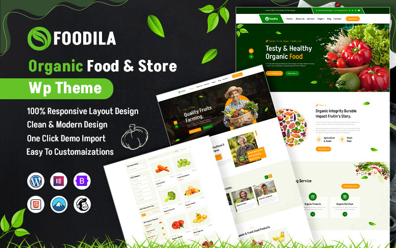 Foodila-有机食品和商店 WordPress 主题