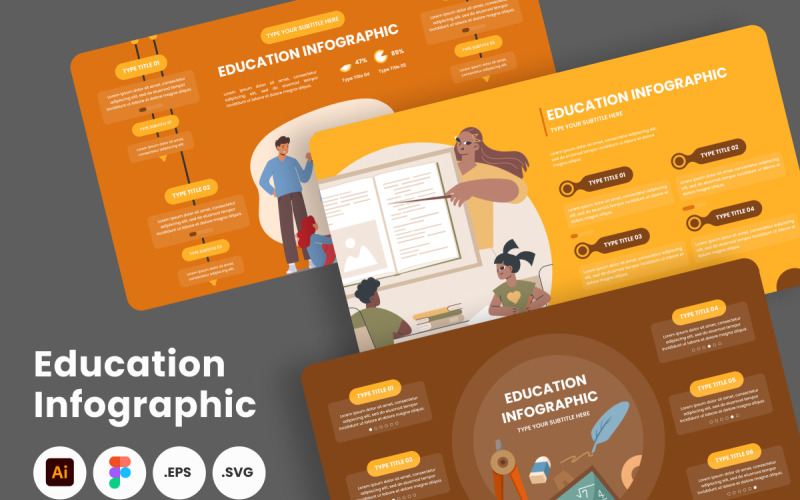 Modèle d'infographie sur l'éducation V3