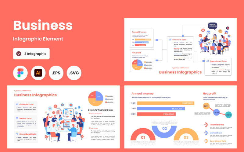 Modello di infografica aziendale V4